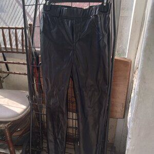 FAUX LEATHER PANTS BLACK LEGGINGS SIZE S